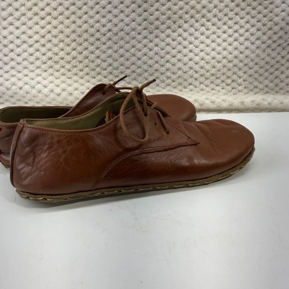Swiss Barefoot Shoes Size 40EU US 7.5/9 Brown Leather Minimalist Oxford Lace Up